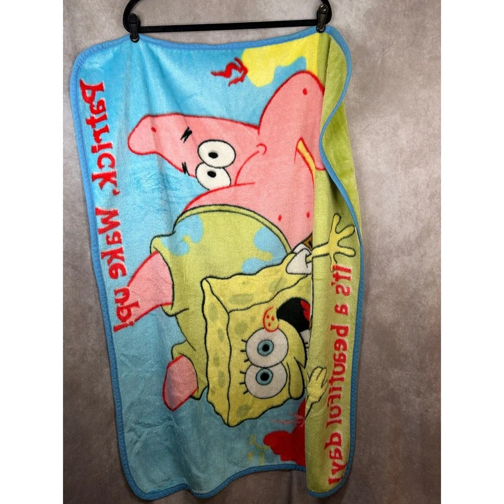 RARE VTG 2002 Nickelodeon SpongeBob SquarePants Throw Patrick Wake Up  31x43